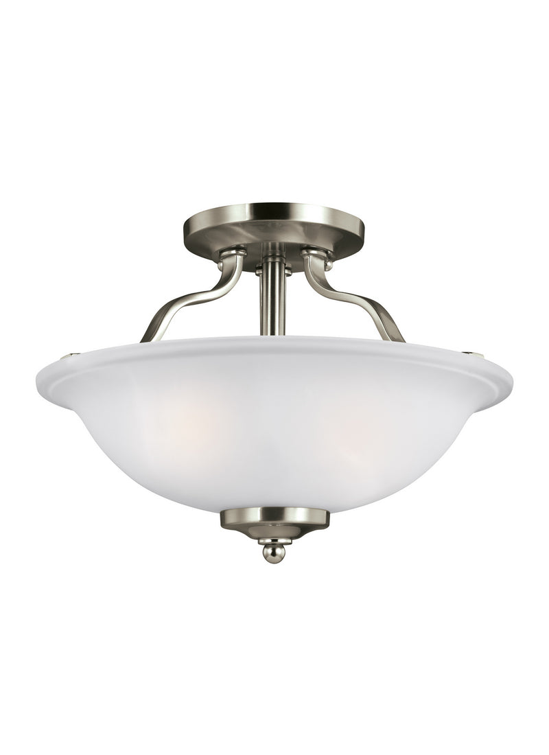 Generation Lighting 7739002-962 Emmons Two Light Semi-Flush Mount, Brushed Nickel Main Image.jpg