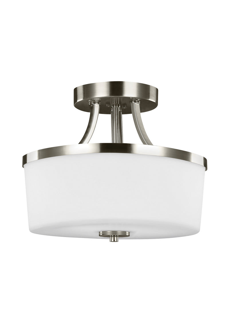 Generation Lighting 7739102EN3-962 Hettinger Two Light Semi-Flush Convertible Pendant, Brushed Nickel Main Image.jpg