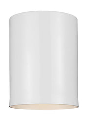 Visual Comfort Studio 7813801EN3-15 Outdoor Cylinders One Light Outdoor Flush Mount, White Main Image.jpg
