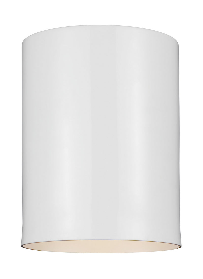 Visual Comfort Studio 7813801EN3-15 Outdoor Cylinders One Light Outdoor Flush Mount, White Main Image.jpg