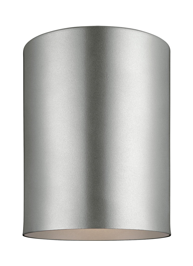 Visual Comfort Studio 7813801EN3-753 Outdoor Cylinders One Light Outdoor Flush Mount, Painted Brushed Nickel Main Image.jpg