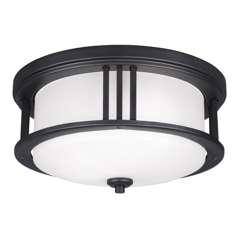 Generation Lighting 7847902EN3-12 Crowell Two Light Outdoor Flush Mount, Black Main Image.jpg