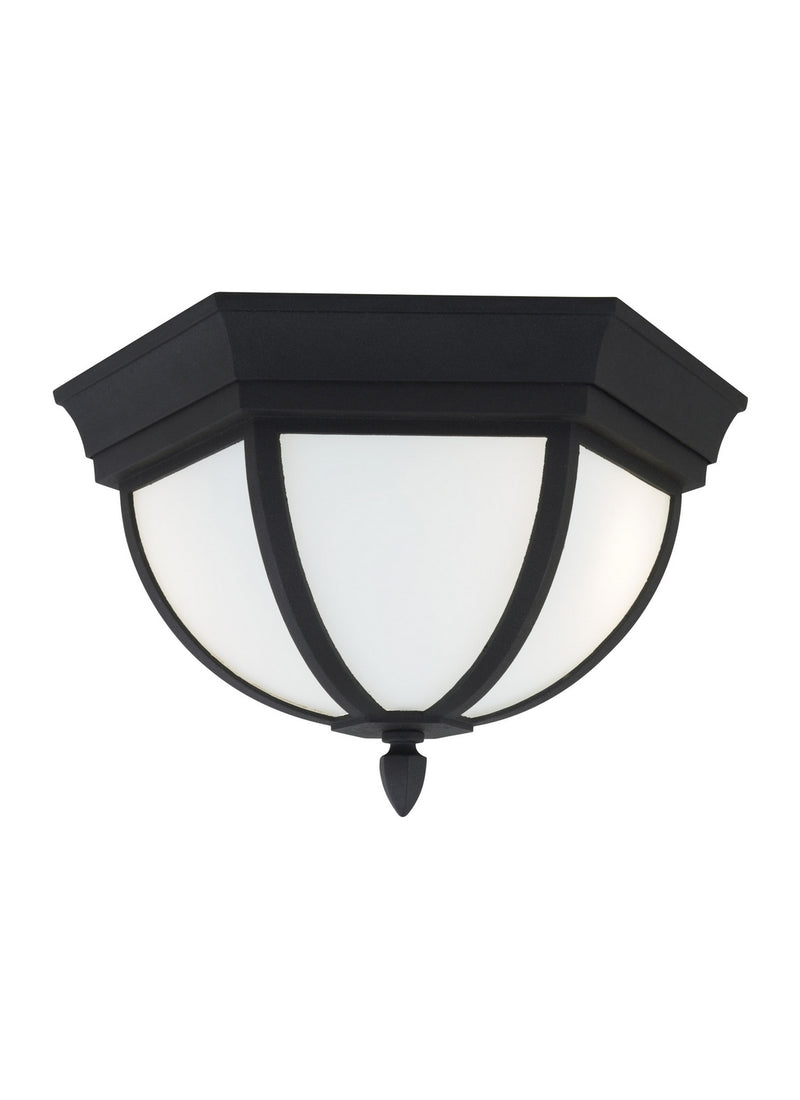 Generation Lighting 79136EN3-12 Wynfield Two Light Outdoor Flush Mount, Black Main Image.jpg