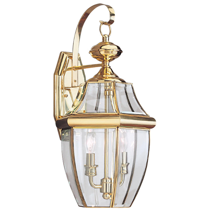 Generation Lighting 8039EN-02 Lancaster Two Light Outdoor Wall Lantern, Polished Brass Main Image.jpg