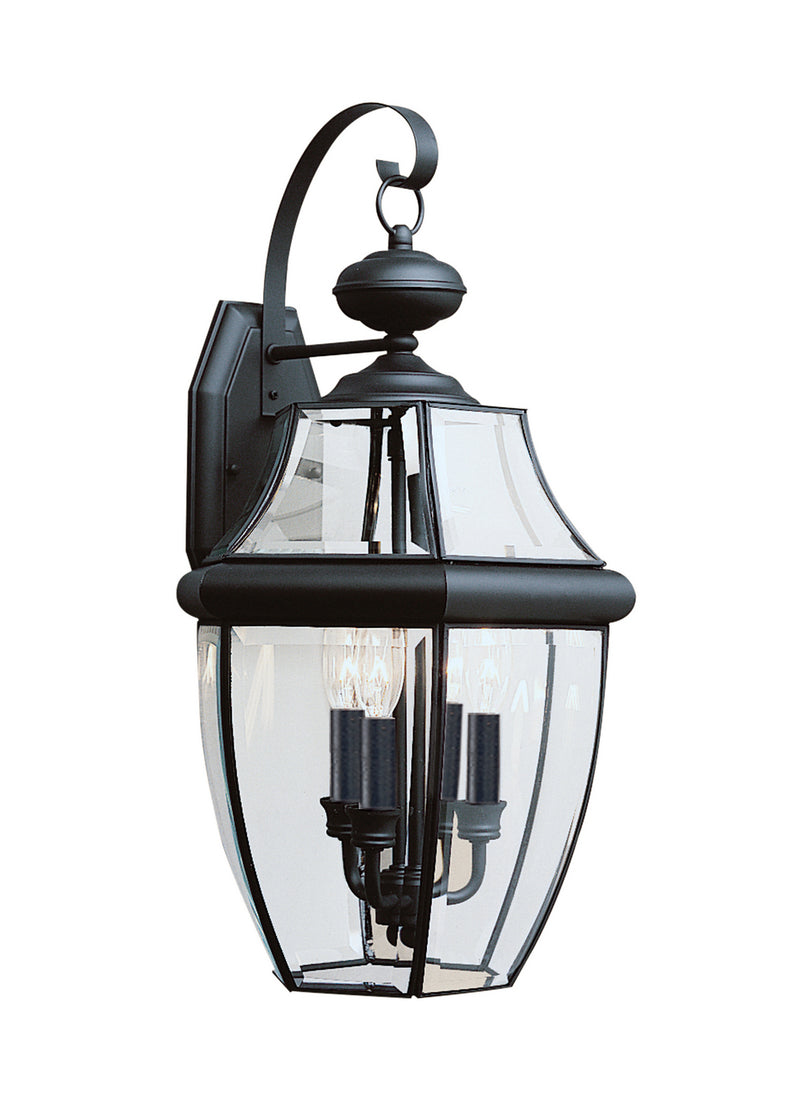 Generation Lighting 8040EN-12 Lancaster Three Light Outdoor Wall Lantern, Black Main Image.jpg