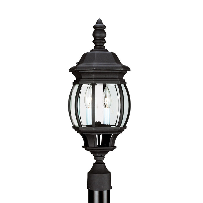 Generation Lighting 82200EN-12 Wynfield Two Light Outdoor Post Lantern, Black Main Image.jpg