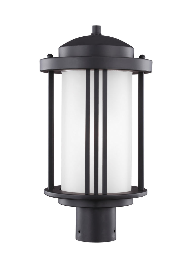 Generation Lighting 8247901EN3-12 Crowell One Light Outdoor Post Lantern, Black Main Image.jpg