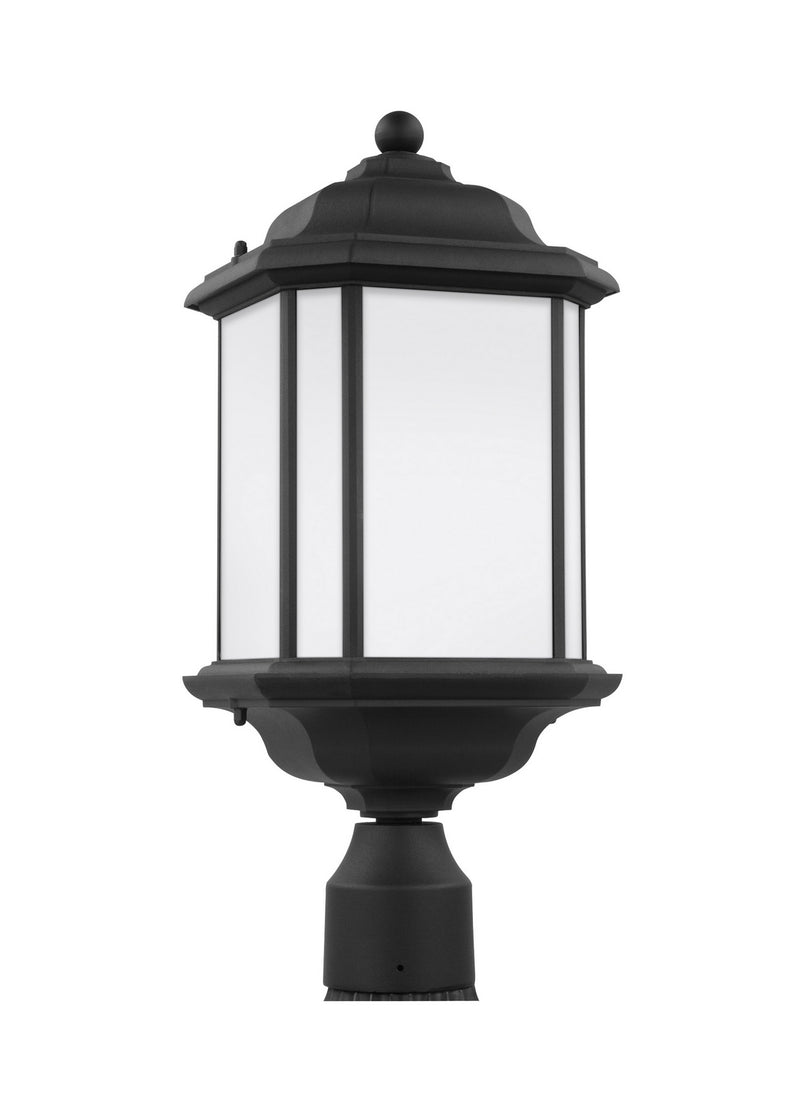 Generation Lighting 82529EN3-12 Kent One Light Outdoor Post Lantern, Black Main Image.jpg