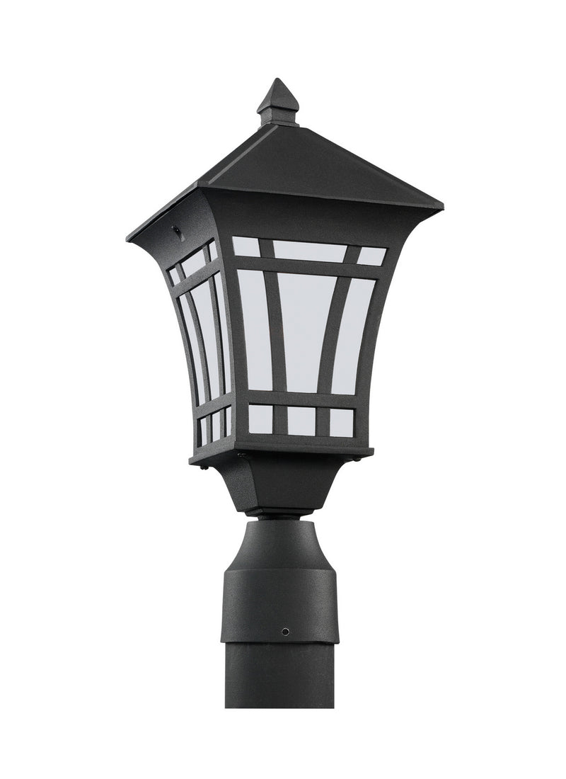 Generation Lighting 89231EN3-12 Herrington One Light Outdoor Post Lantern, Black Main Image.jpg