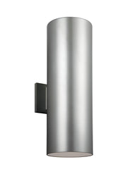Visual Comfort Studio 8313902EN3-753 Outdoor Cylinders Two Light Outdoor Wall Lantern, Painted Brushed Nickel Main Image.jpg