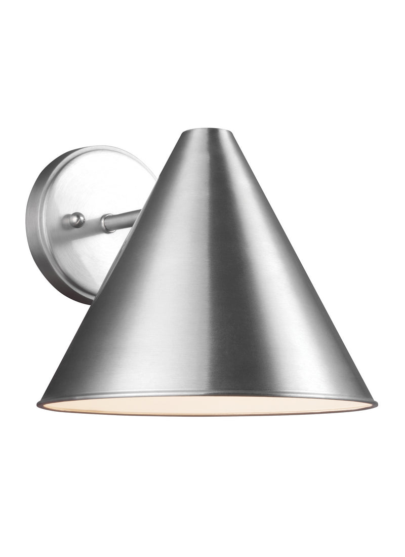 Generation Lighting 8538501-04 Crittenden One Light Outdoor Wall Lantern, Satin Aluminum Main Image.jpg