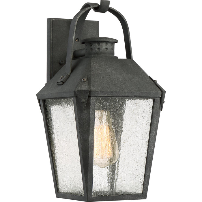 Quoizel CRG8408MB Carriage One Light Outdoor Wall Lantern, Mottled Black Main Image.jpg