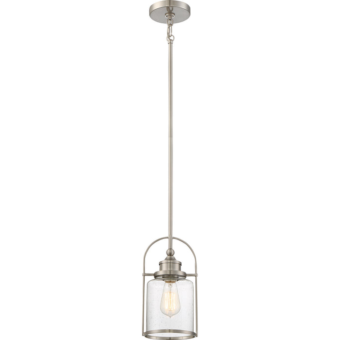 Quoizel QPP2781BN Payson One Light Mini Pendant, Brushed Nickel Main Image.jpg