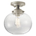 Kichler 42296NI One Light Semi Flush Mount, Brushed Nickel