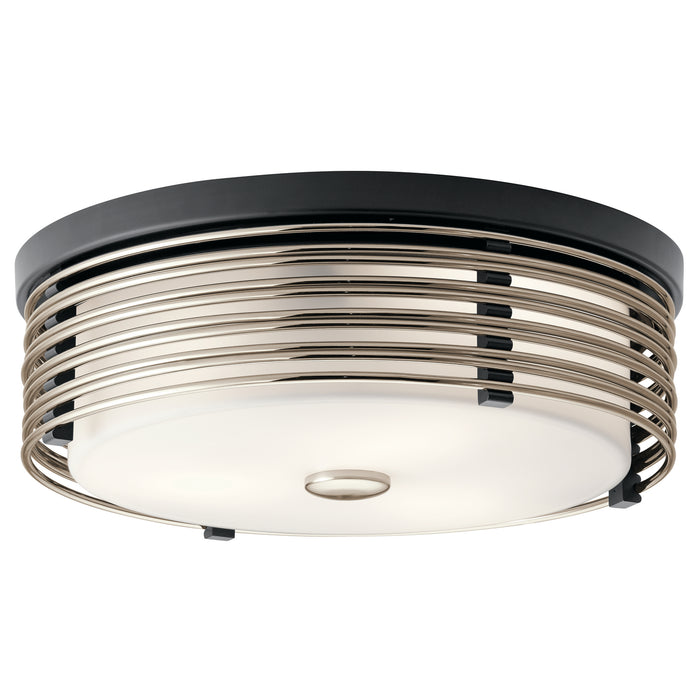 Kichler 43293BK Bensimone Two Light Flush Mount, Black Main Image.jpg