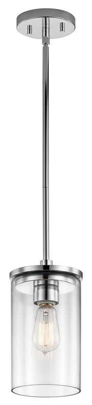 Kichler 43996CH One Light Mini Pendant, Chrome