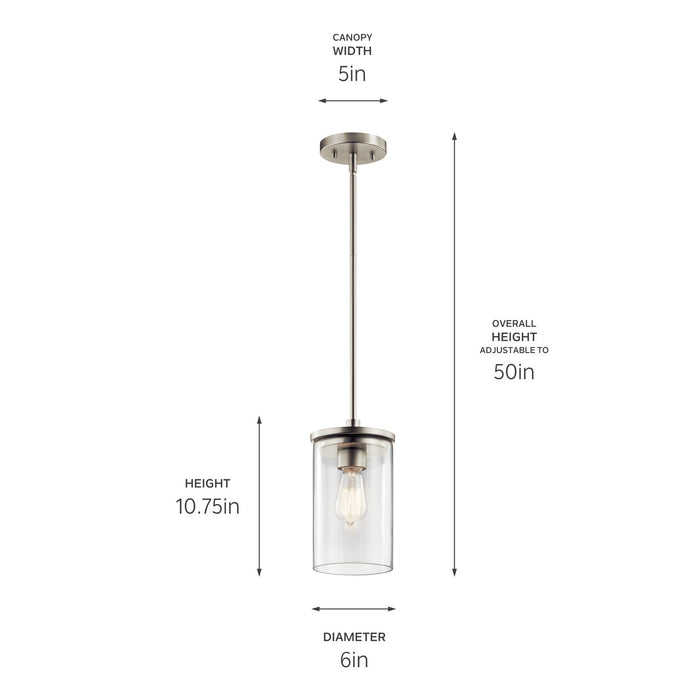 Kichler 43996NI One Light Mini Pendant, Brushed Nickel (2)