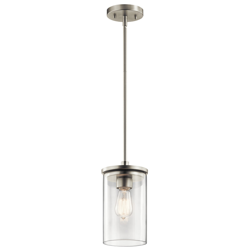 Kichler 43996NI One Light Mini Pendant, Brushed Nickel