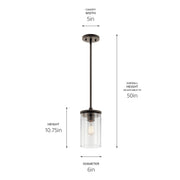Kichler 43996OZ One Light Mini Pendant, Olde Bronze (2)