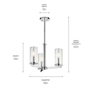 Kichler 43997CH Three Light Chandelier/Semi Flush, Chrome (2)
