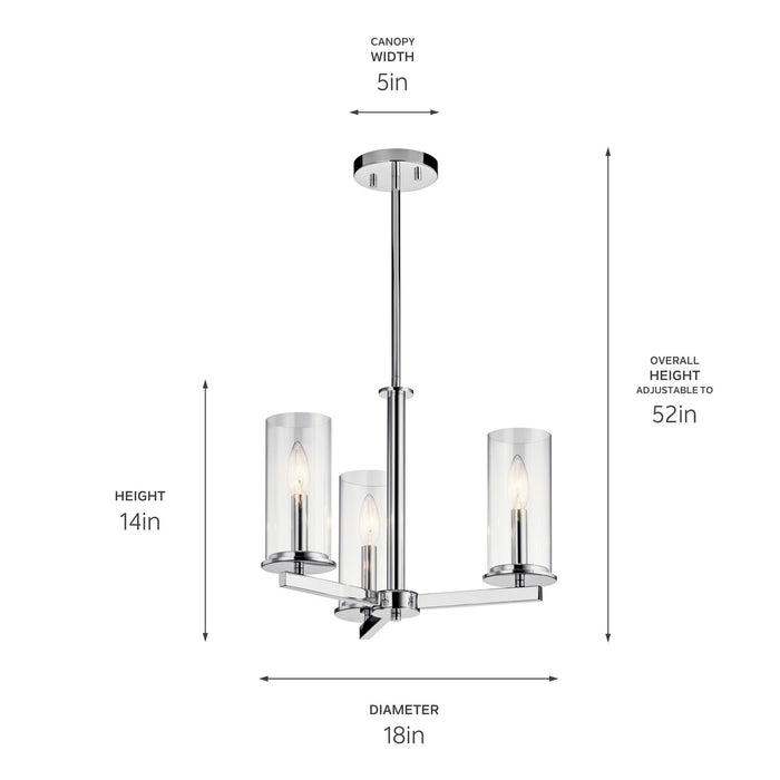 Kichler 43997CH Three Light Chandelier/Semi Flush, Chrome (2)