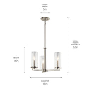 Kichler 43997NI Three Light Chandelier/Semi Flush, Brushed Nickel (3)