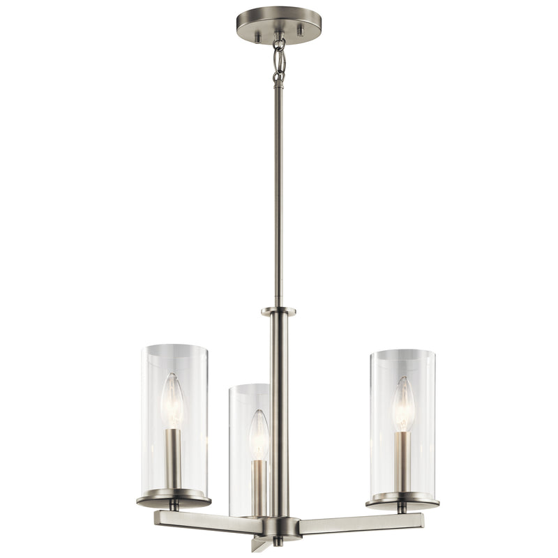 Kichler 43997NI Three Light Chandelier/Semi Flush, Brushed Nickel