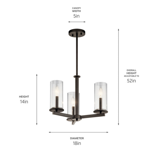 Kichler 43997OZ Three Light Chandelier/Semi Flush, Olde Bronze (2)