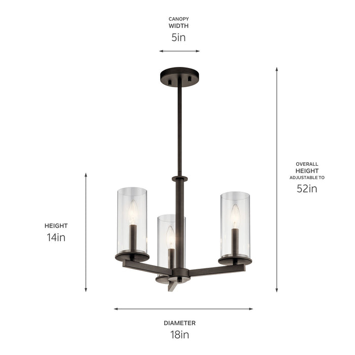 Kichler 43997OZ Three Light Chandelier/Semi Flush, Olde Bronze (2)