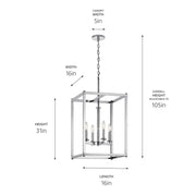 Kichler 43998CH Four Light Foyer Pendant, Chrome (2)