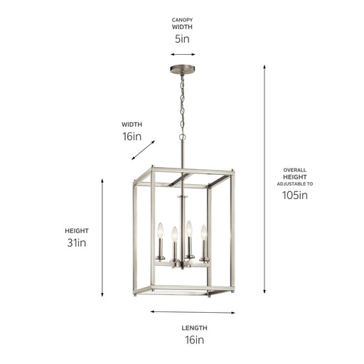 Kichler 43998NI Four Light Foyer Pendant, Brushed Nickel (2)