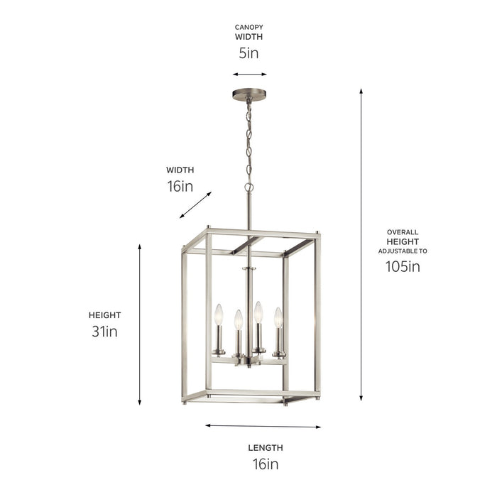 Kichler 43998NI Four Light Foyer Pendant, Brushed Nickel (2)