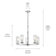 Kichler 43999CH Five Light Chandelier, Chrome (2)