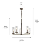 Kichler 43999NI Five Light Chandelier, Brushed Nickel (3)