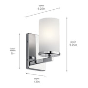 Kichler 45495CH One Light Wall Sconce, Chrome (2)
