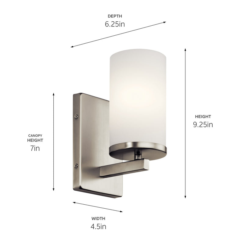 Kichler 45495NI One Light Wall Sconce, Brushed Nickel (2)
