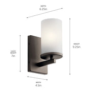 Kichler 45495OZ One Light Wall Sconce, Olde Bronze (2)