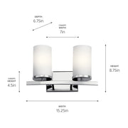 Kichler 45496CH Two Light Bath, Chrome (2)
