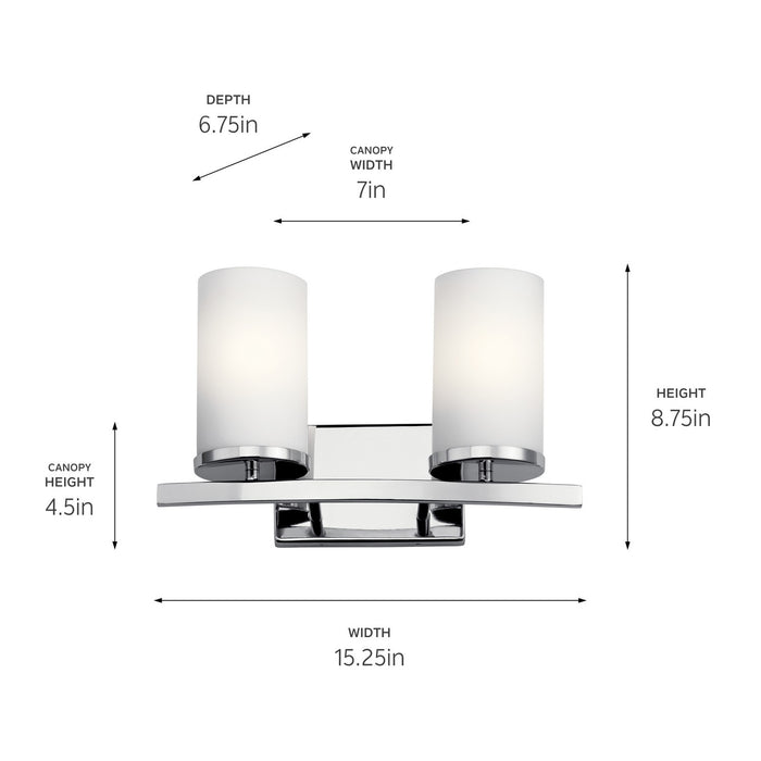 Kichler 45496CH Two Light Bath, Chrome (2)