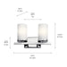 Kichler 45496CH Two Light Bath, Chrome (2)
