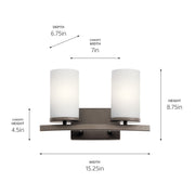 Kichler 45496OZ Two Light Bath, Olde Bronze (2)