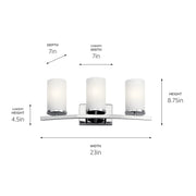 Kichler 45497CH Three Light Bath, Chrome (2)