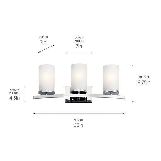 Kichler 45497CH Three Light Bath, Chrome (2)