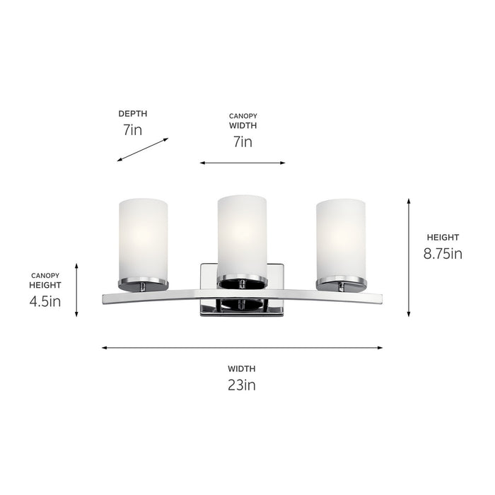 Kichler 45497CH Three Light Bath, Chrome (2)