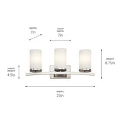 Kichler 45497NI Three Light Bath, Brushed Nickel (2)