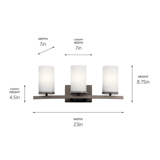 Kichler 45497OZ Three Light Bath, Olde Bronze (2)