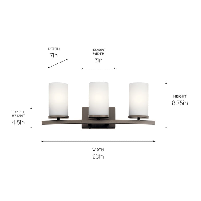 Kichler 45497OZ Three Light Bath, Olde Bronze (2)