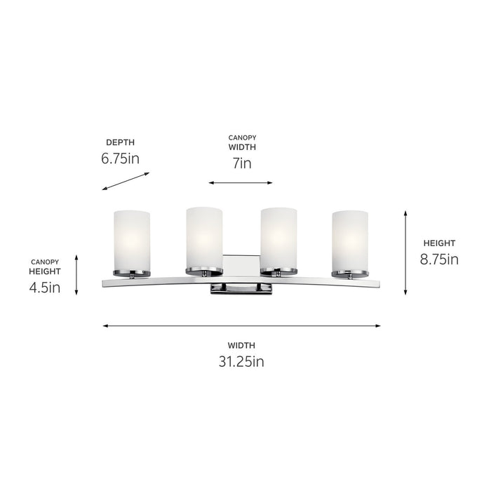 Kichler 45498CH Four Light Bath, Chrome (2)