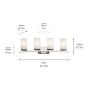 Kichler 45498NI Four Light Bath, Brushed Nickel (2)