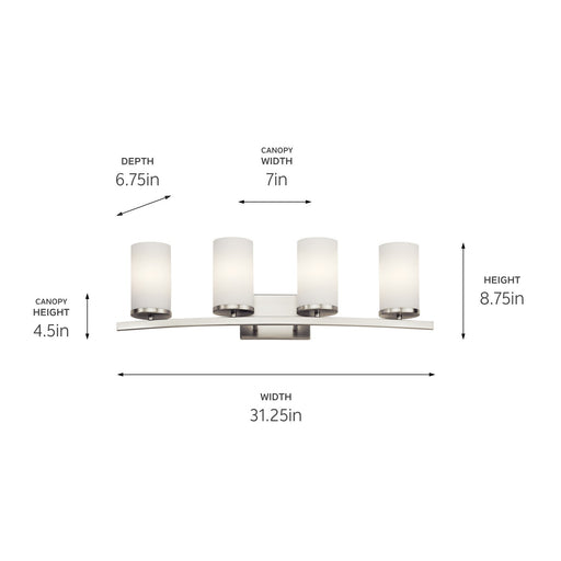 Kichler 45498NI Four Light Bath, Brushed Nickel (2)